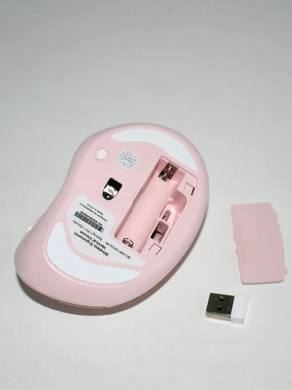MICROPACK Ergonomic Wireless Vertical Mouse, USB Receiver, Pink, PC/ Laptop, NO